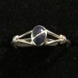 Vintage 925 Sterling Silver Blue Lapis Ring Size 6
